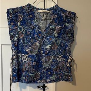 Marie Oliver Blue Floral Blouse